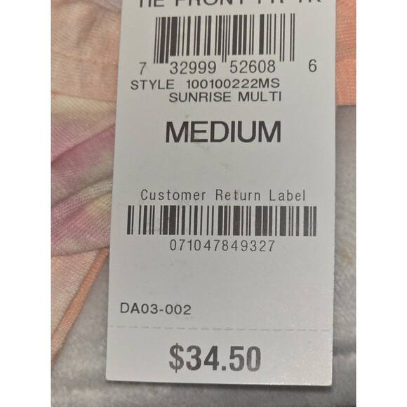 Style & Co Tie-Dyed Henley Sunrise M MEDUIM Tank Summer Top Shirt - Picture 2 of 5